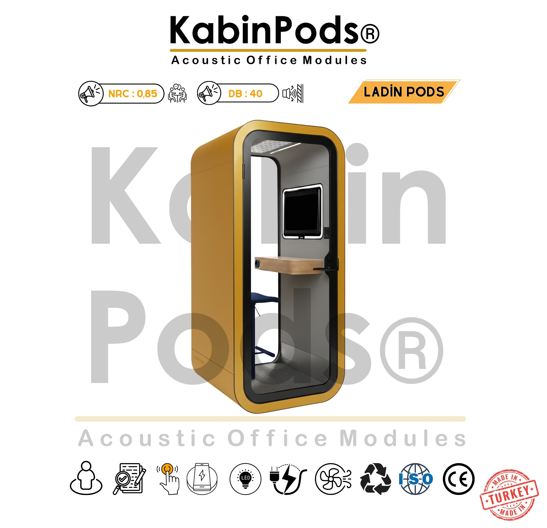 Ses İzolasyon Kabini tek kişilik akustik kabin – 13 numaralı görsel